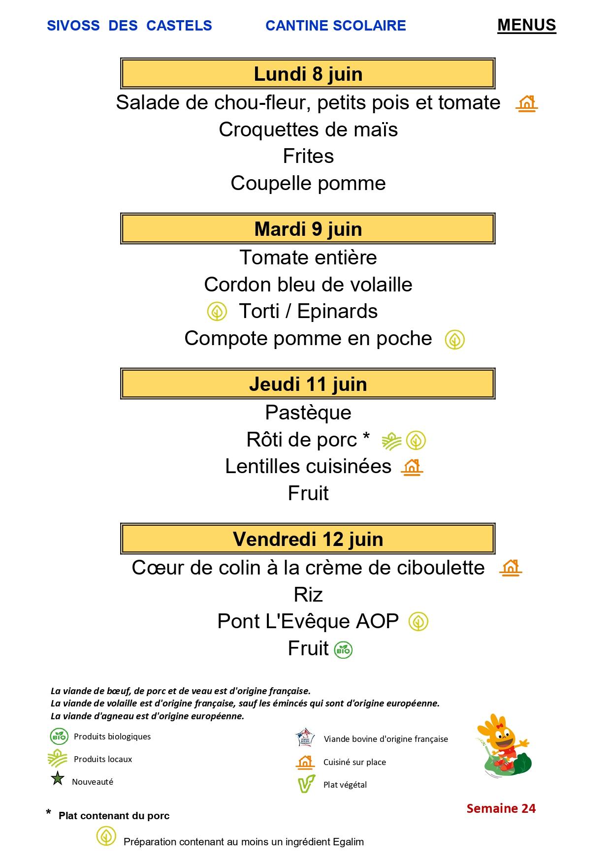 Menus newrest sem 24