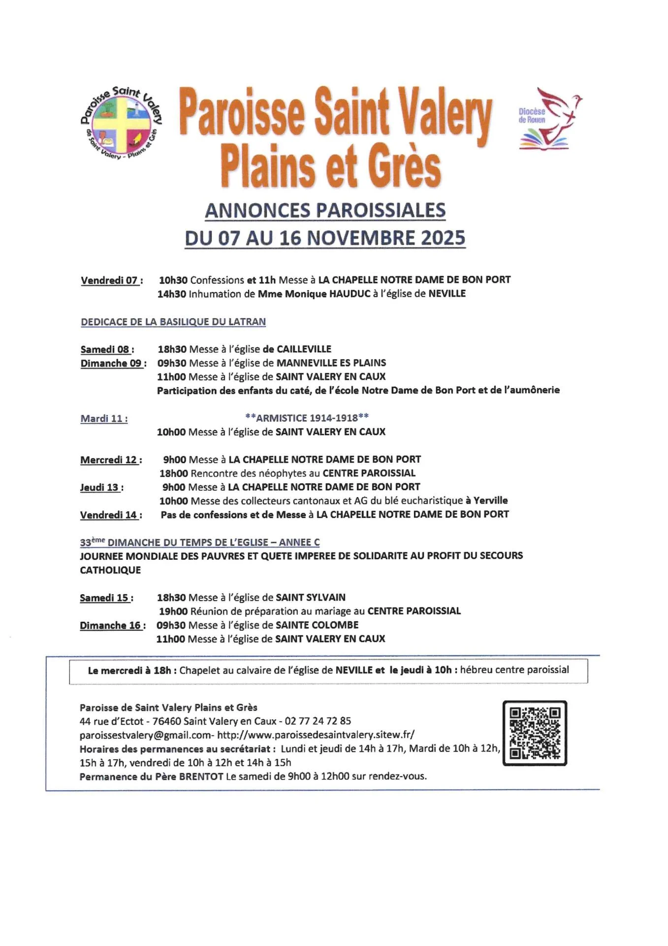 Paroisse 7 au 16 11